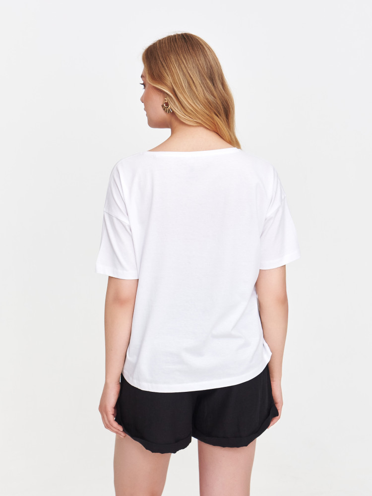 Bawełniany t-shirt z nadrukiem 