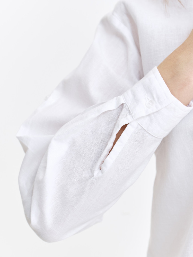 Biała koszula bawełniano-lniana 