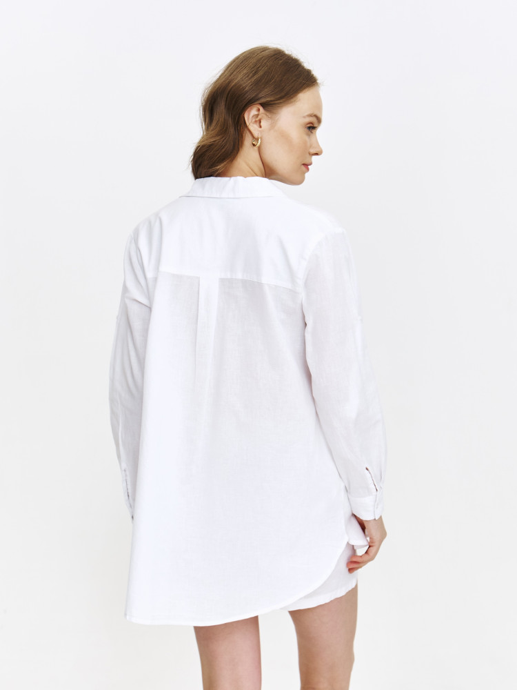 Biała koszula bawełniano-lniana 