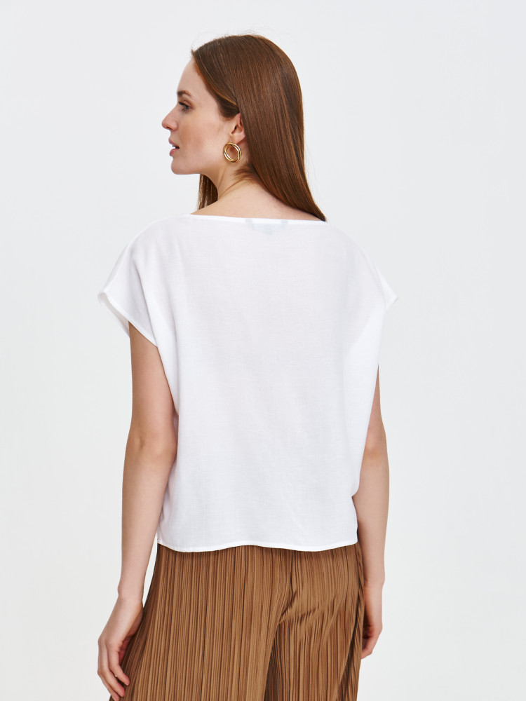 Rustykalna bluzka z domieszką lnu  Rustykalna bluzka z domieszką lnu