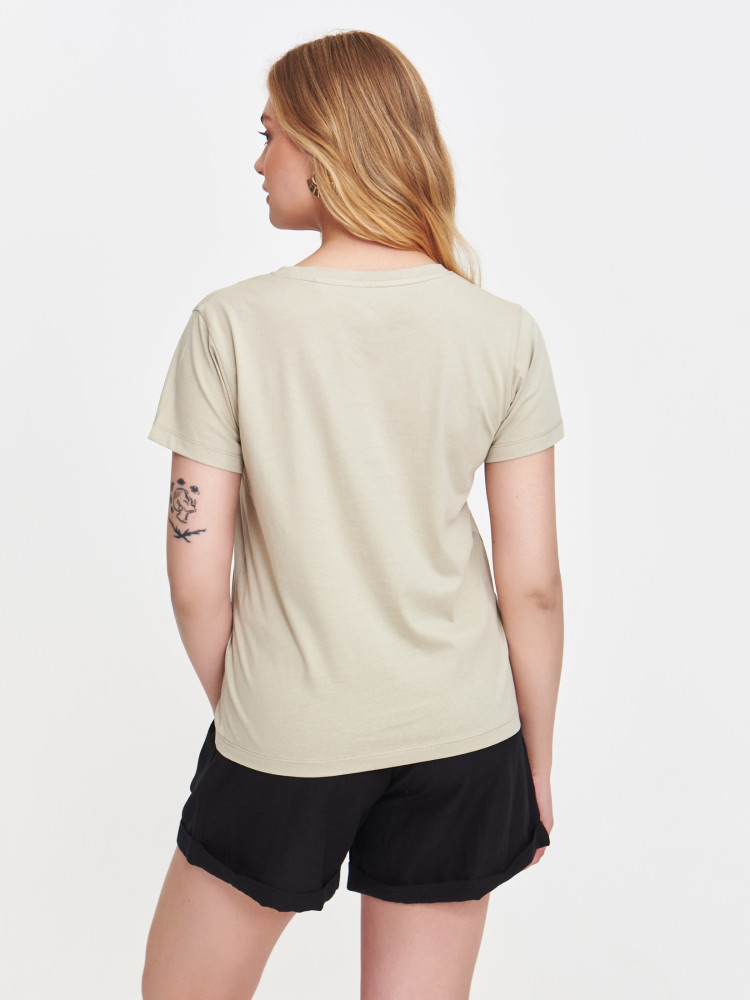 Jasnozielony t-shirt z napisem 