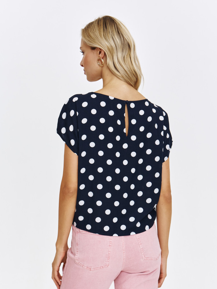 Granatowa bluzka w grochy 