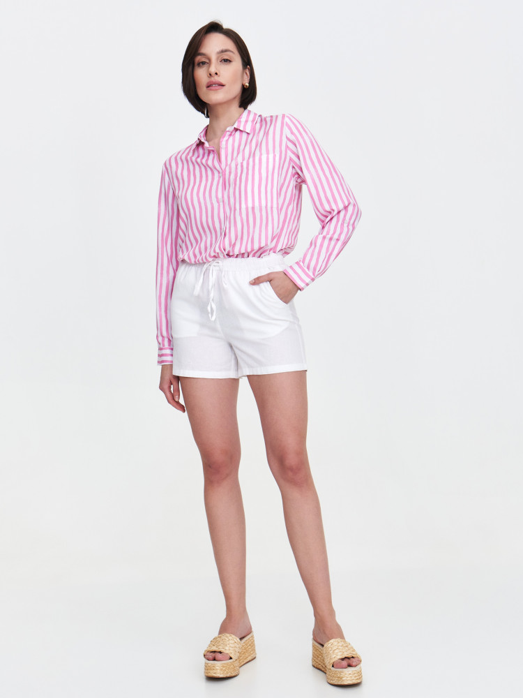 Luźna koszula w różowe paski