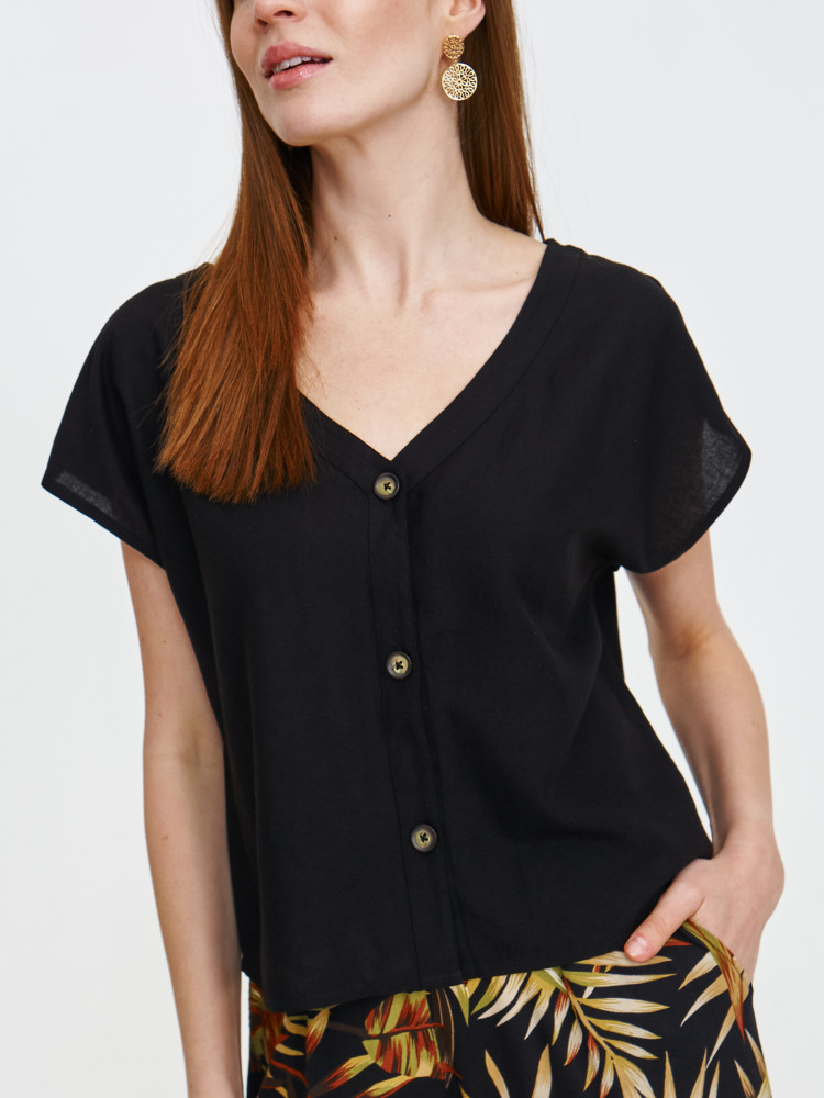 Bluzka wiskozowa z domieszką lnu 