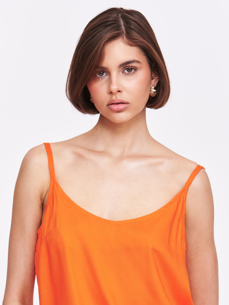 Pomarańczowy top na ramiączkach 