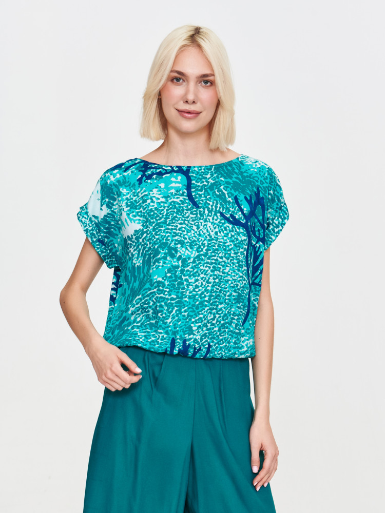 Bluzka o luźnym kroju z printem 