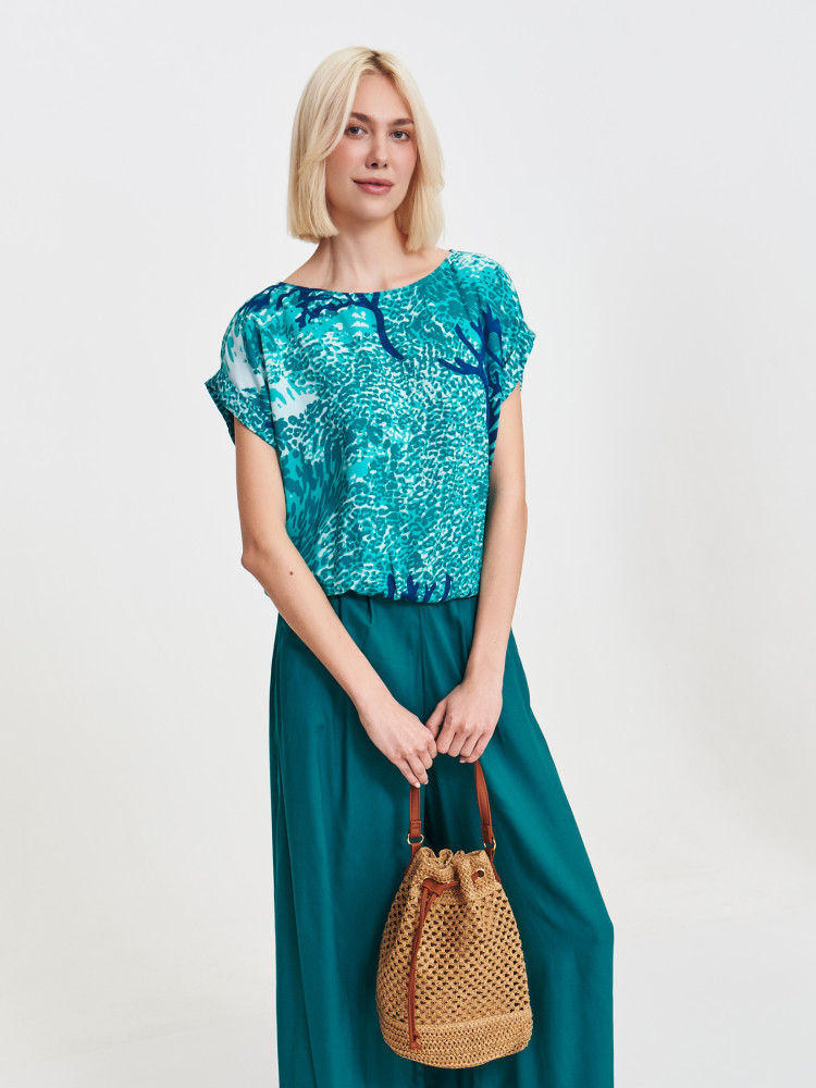 Bluzka o luźnym kroju z printem 