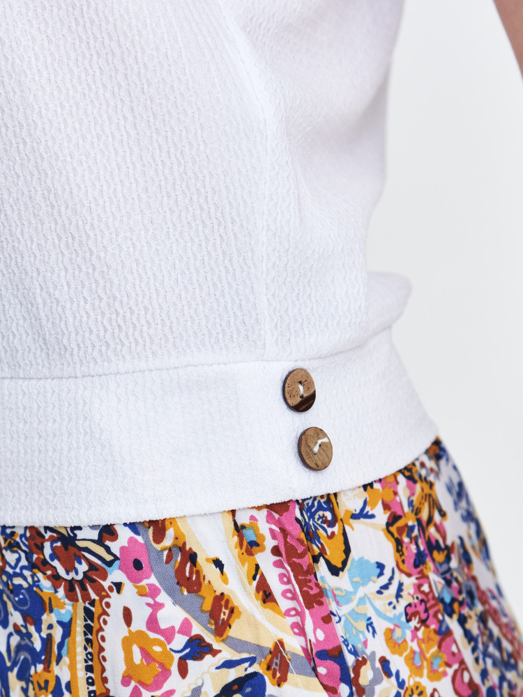 Strukturalna biała bluzka  Strukturalna biała bluzka