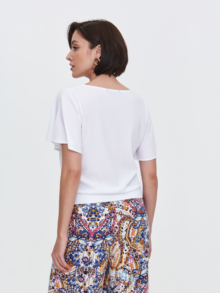 Strukturalna biała bluzka  Strukturalna biała bluzka