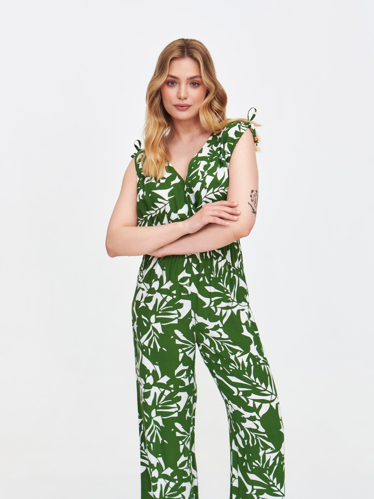 Wiskozowy kombinezon z printem