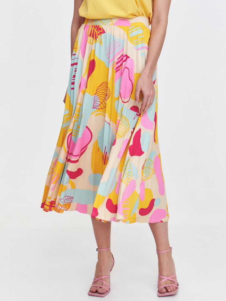Plisowana spódnica z pastelowym printem 