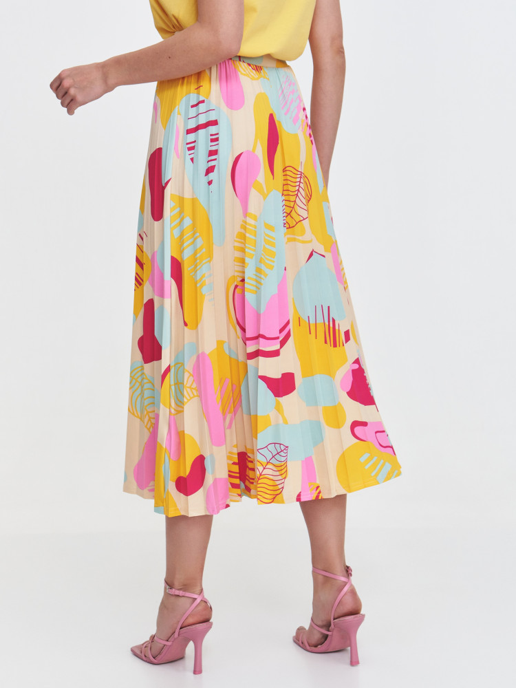 Plisowana spódnica z pastelowym printem 