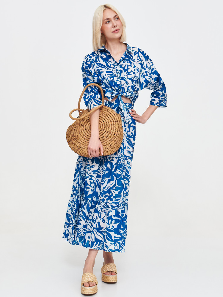 Biało-niebieska spódnica 