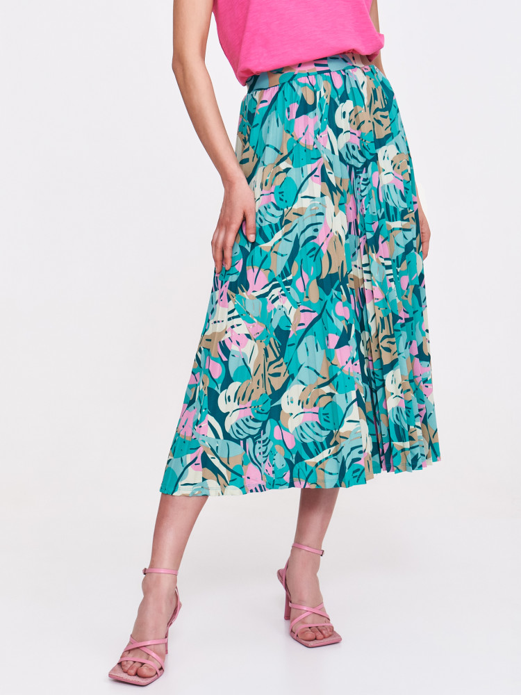 Plisowana spódnica z pastelowym wzorem 