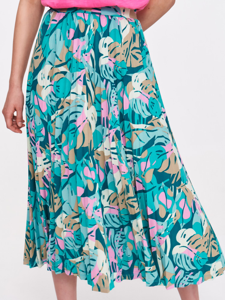 Plisowana spódnica z pastelowym wzorem 