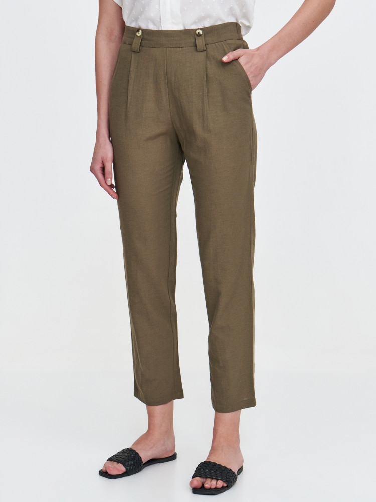 Ciemnozielone spodnie w stylu casual 