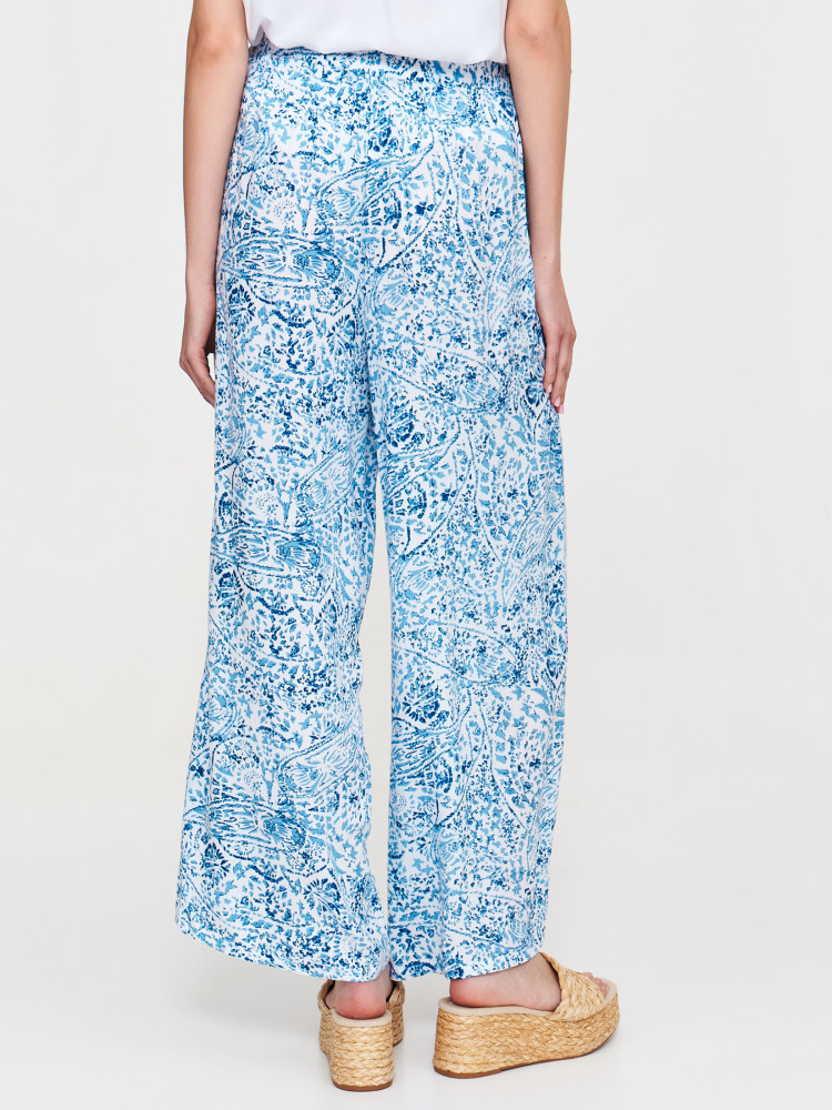 Wzorzyste niebieskie spodnie 