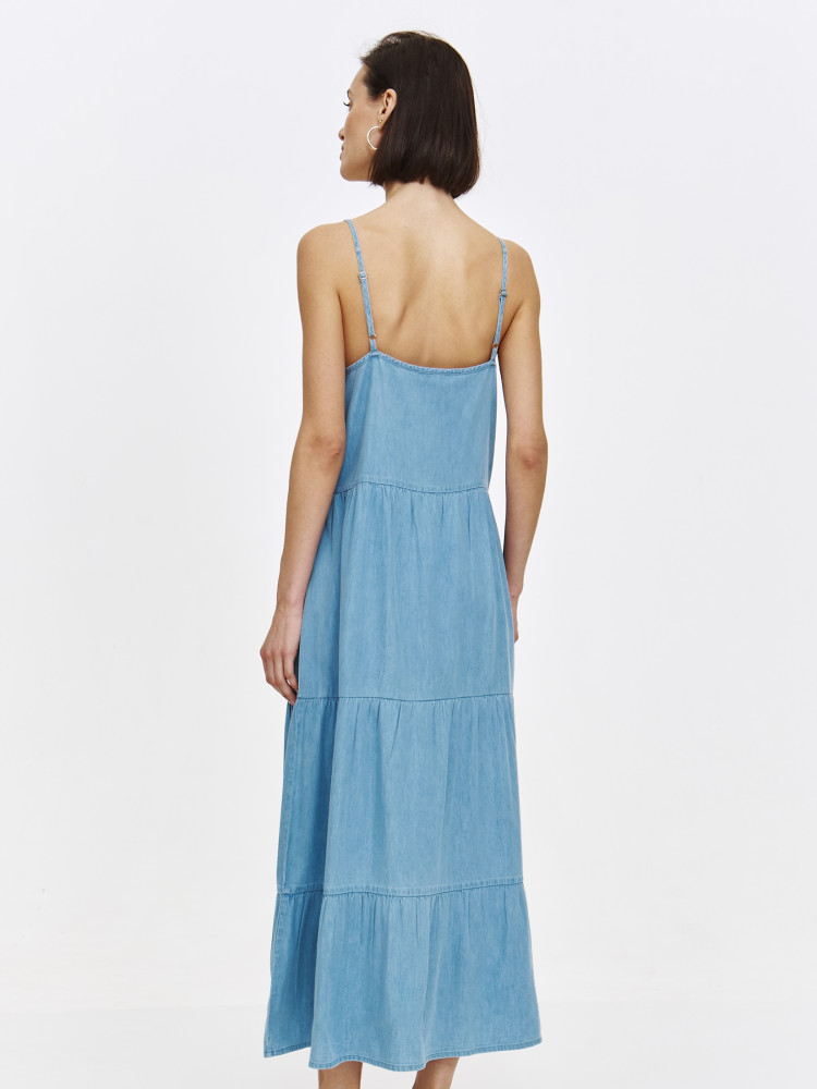 Jeansowa sukienka na regulowanych ramiączkach 