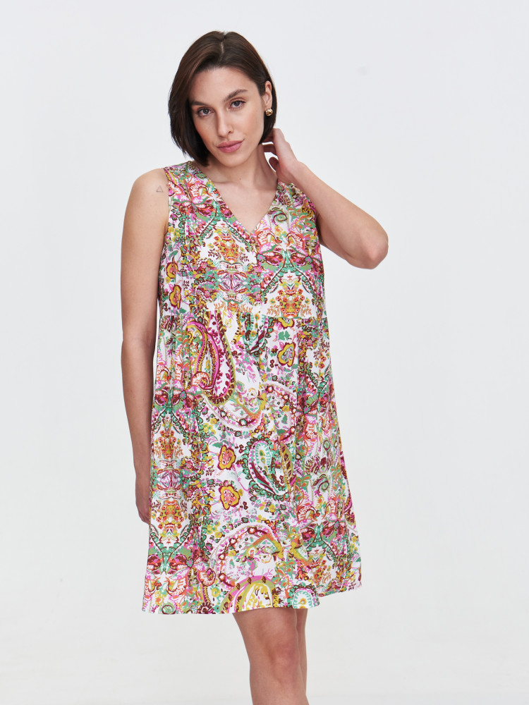 Sukienka z printem w pastelowych kolorach 