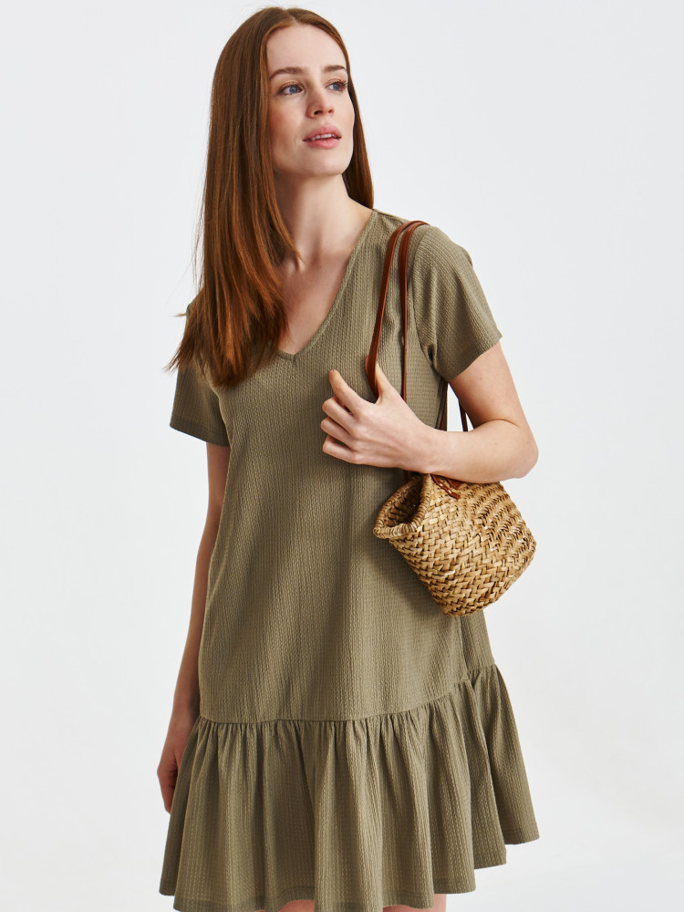 Zielona sukienka ze strukturą 