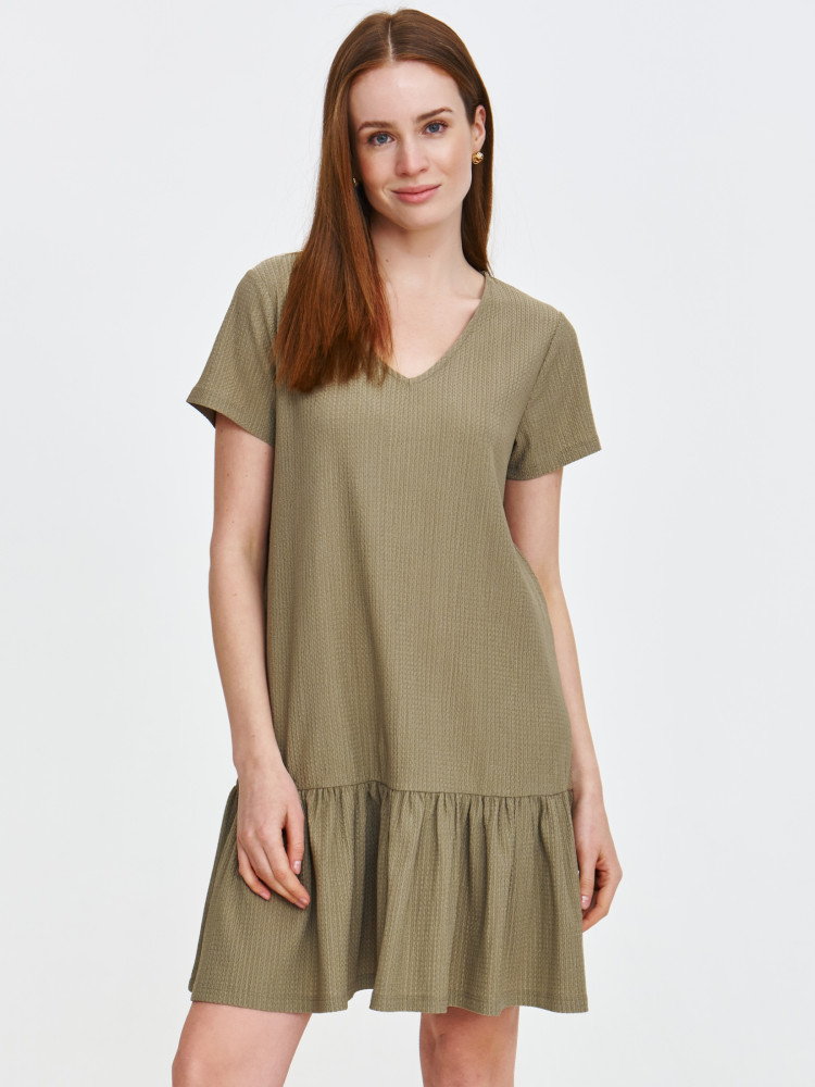 Zielona sukienka ze strukturą 