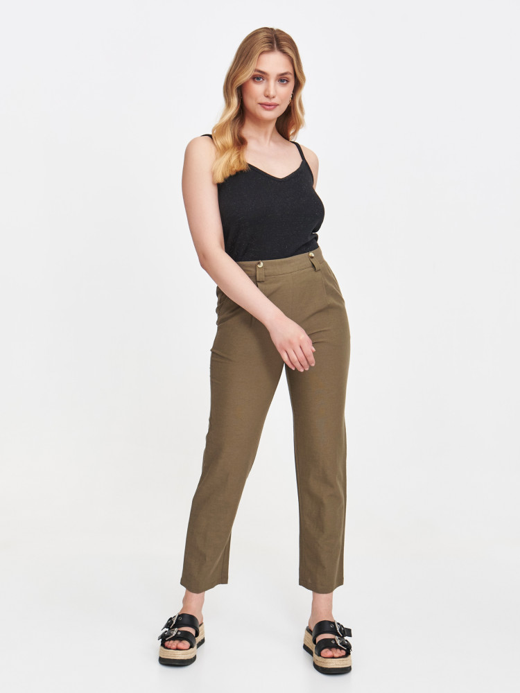 Top na ramiączkach z metalizowaną nicią 