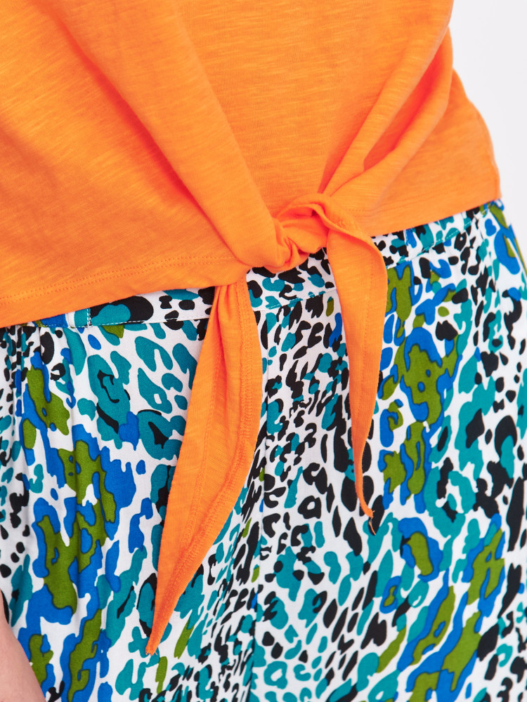 Pomarańczowy top z wiązaniem 