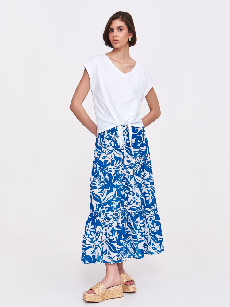 Biały top z wiązaniem 