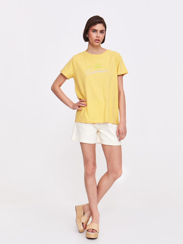 Pastelowy żółty t-shirt 