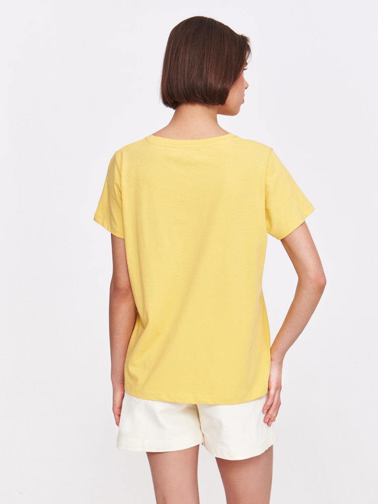 Pastelowy żółty t-shirt 