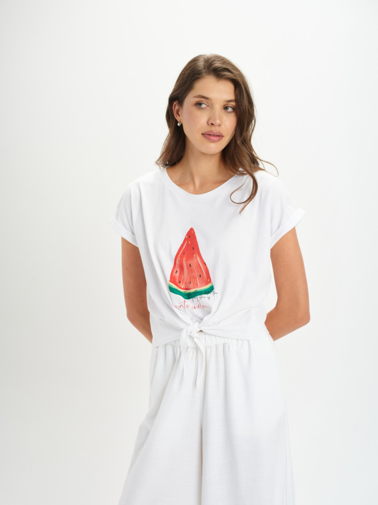 T-shirt z barwnym motywem 