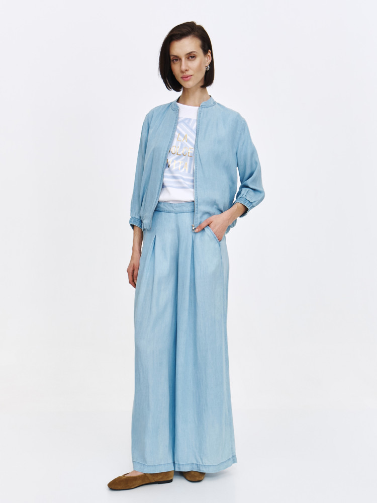 Kurtka typu bomberka z imitacji denimu 