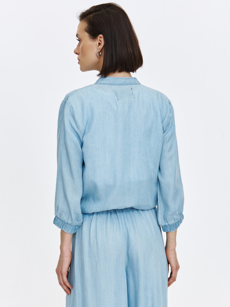 Kurtka typu bomberka z imitacji denimu 