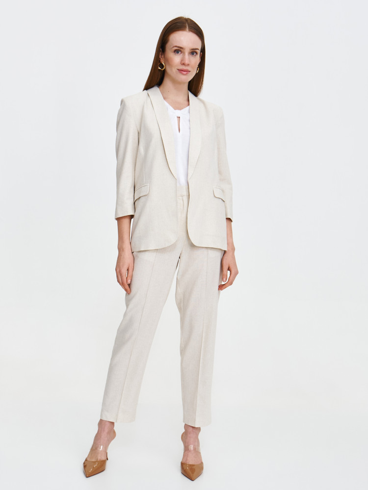 Beżowy żakiet z domieszką lnu 