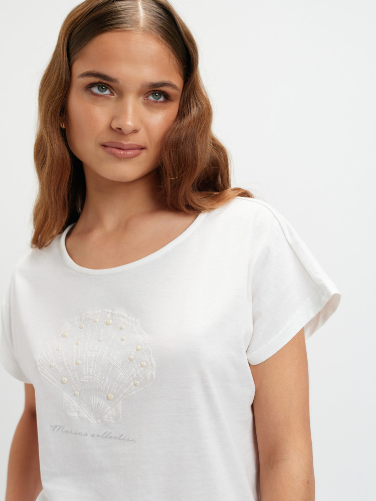 Podkoszulek damski z grafiką muszli