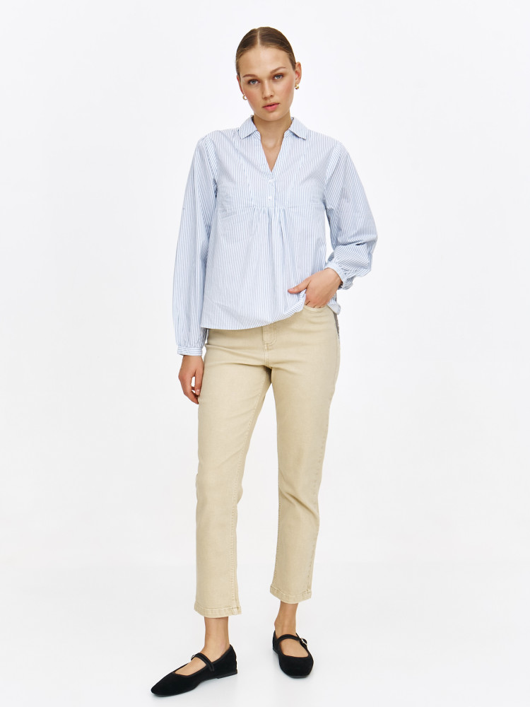 Luźna bluzka koszulowa w paski