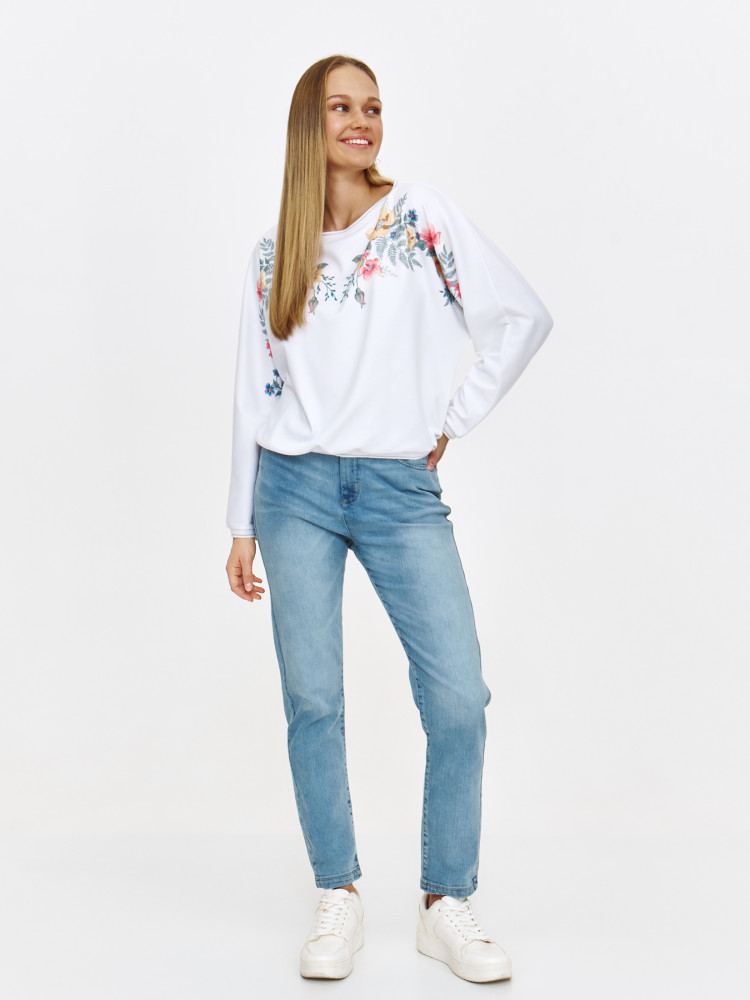 Biała bluza z kwiatowym printem  Biała bluza z kwiatowym printem