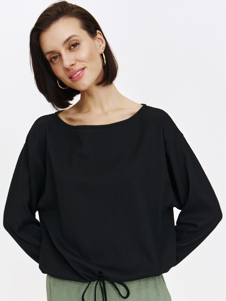 Czarna bluza z dekoltem w łódkę Czarna bluza z dekoltem w łódkę