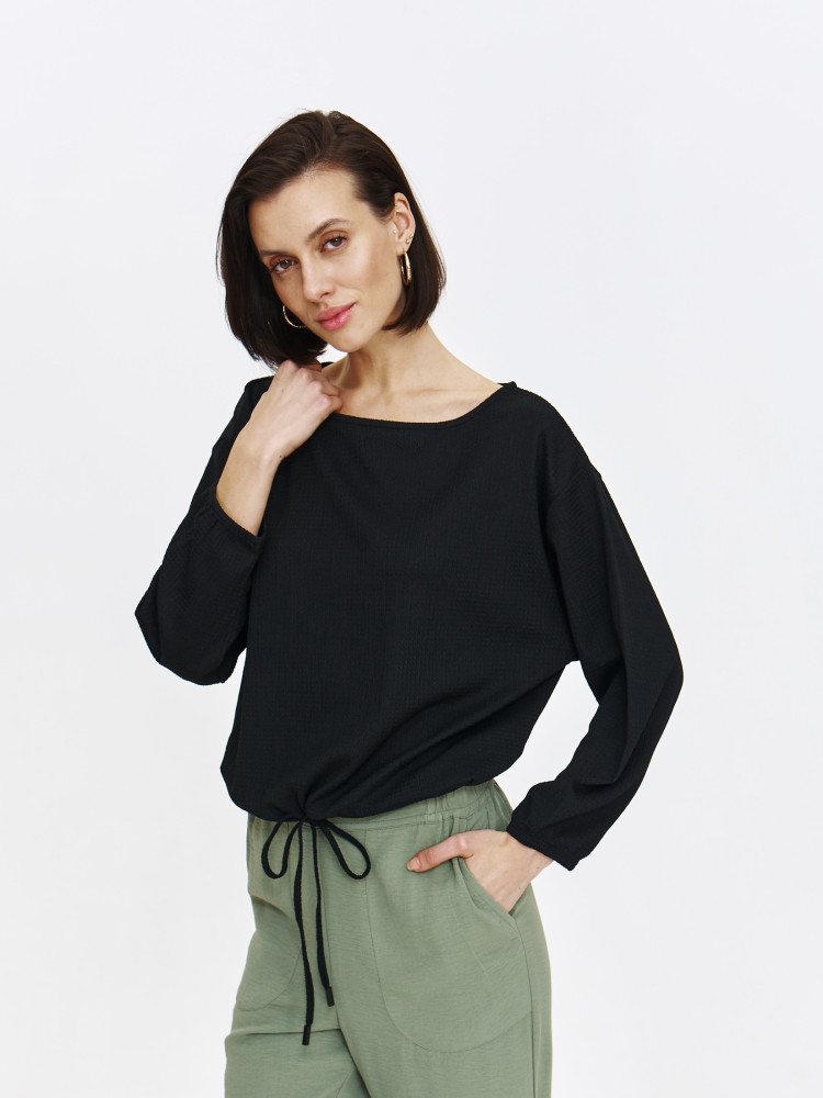 Czarna bluza z dekoltem w łódkę Czarna bluza z dekoltem w łódkę