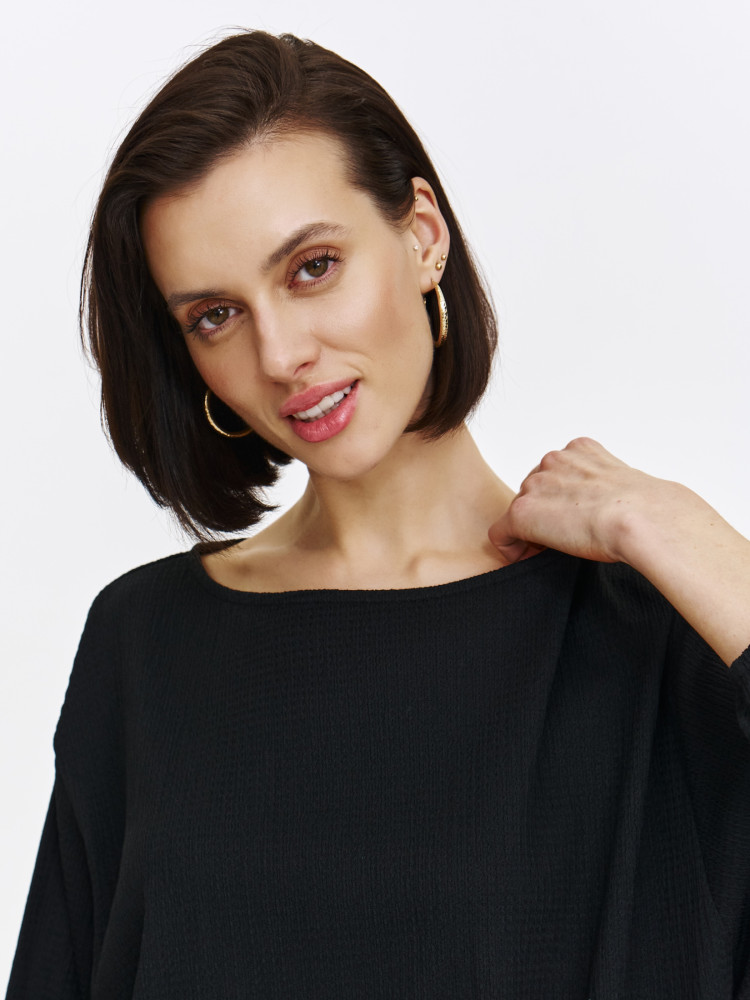 Czarna bluza z dekoltem w łódkę Czarna bluza z dekoltem w łódkę