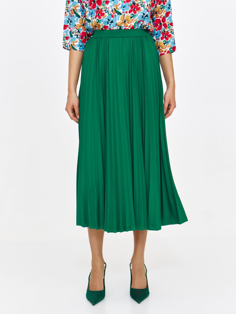 Zielona plisowana spódnica 
