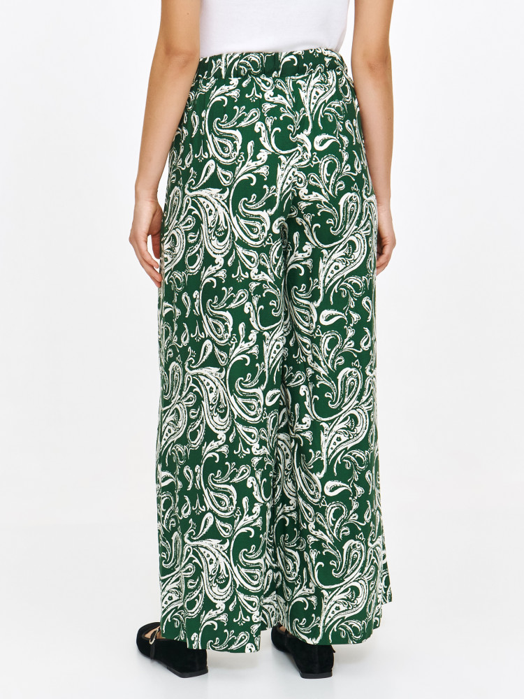 Wiskozowe spodnie z szeroką nogawką 