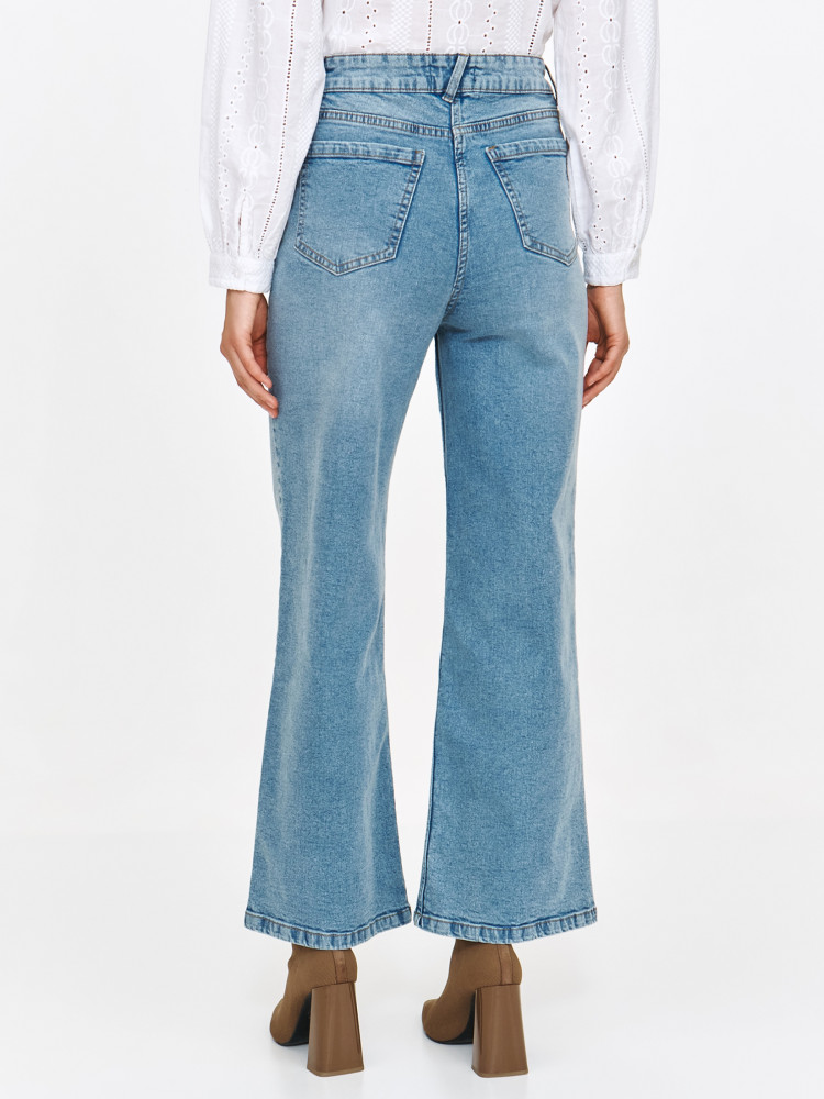 Jeansy culotte z kieszeniami 