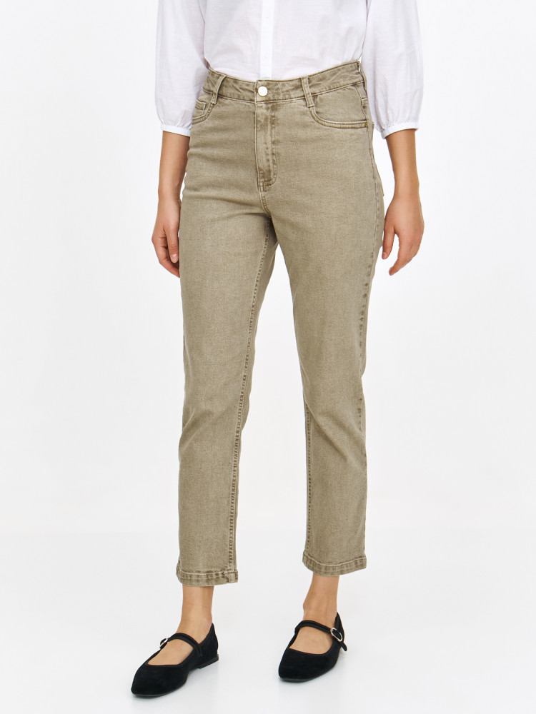 Oliwkowe spodnie typu skinny 