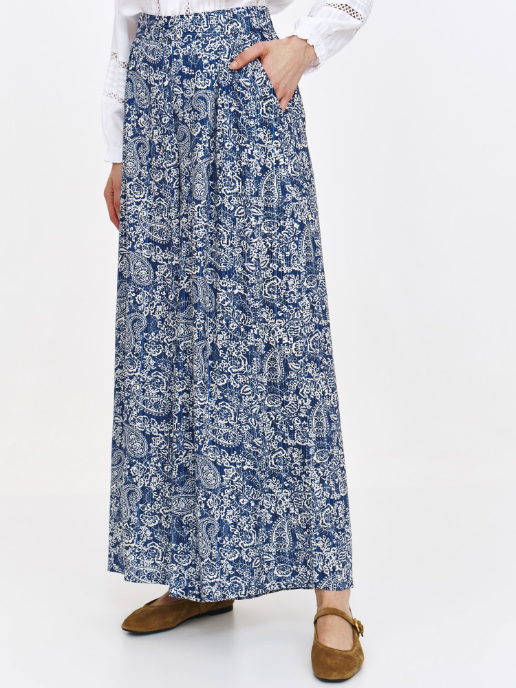 Wzorzyste spodnie z szeroką nogawką 