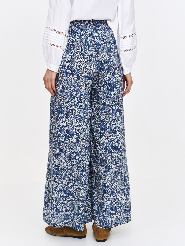 Wzorzyste spodnie z szeroką nogawką 