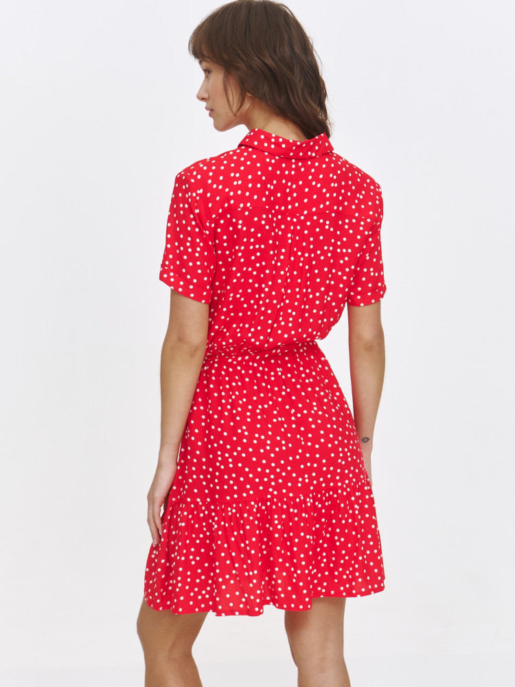 Krótka sukienka z nadrukiem w groszki 