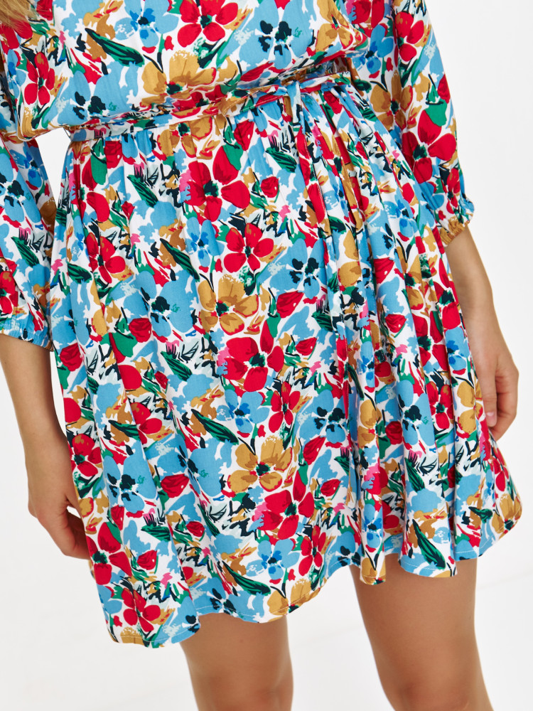 Sukienka wiskozowa w drobne kwiaty 