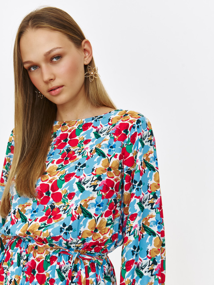 Sukienka wiskozowa w drobne kwiaty 