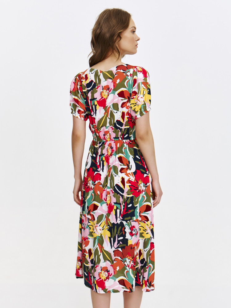 Sukienka midi w kolorowe kwiaty 